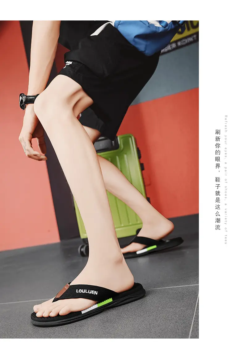 2024 Summer New Flip Flops Men's Flip Flops Casual Trendy Non-Slip Distinctive Fashionable Outdoor Wear Sandals — feature 9