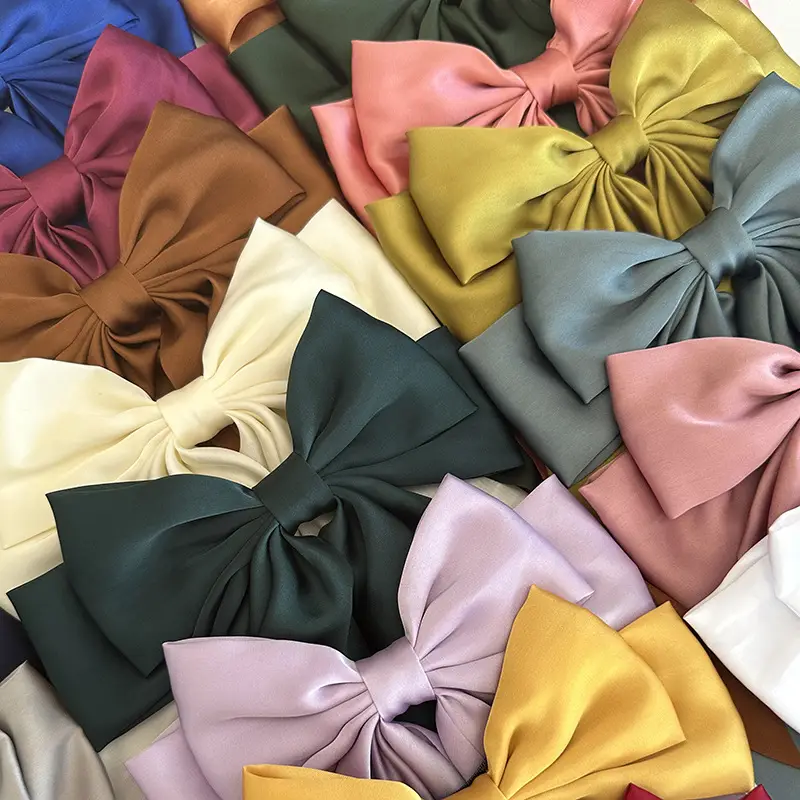 Blue Satin Chiffon Hairpin Bow for Women — feature 14