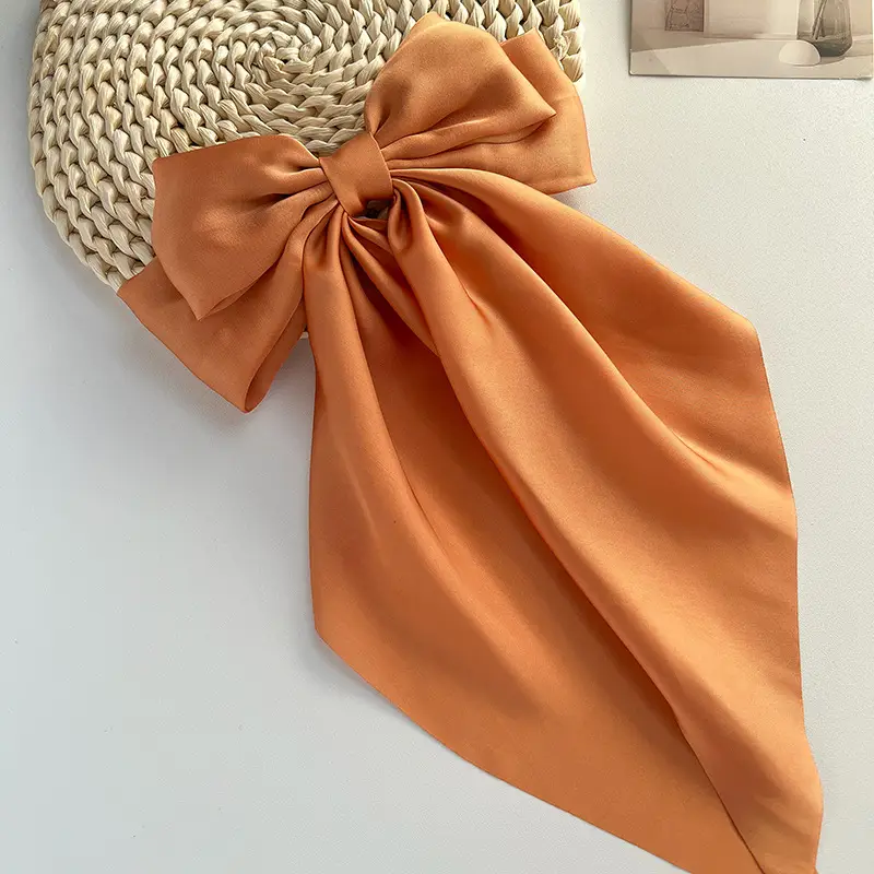 Blue Satin Chiffon Hairpin Bow for Women — feature 38