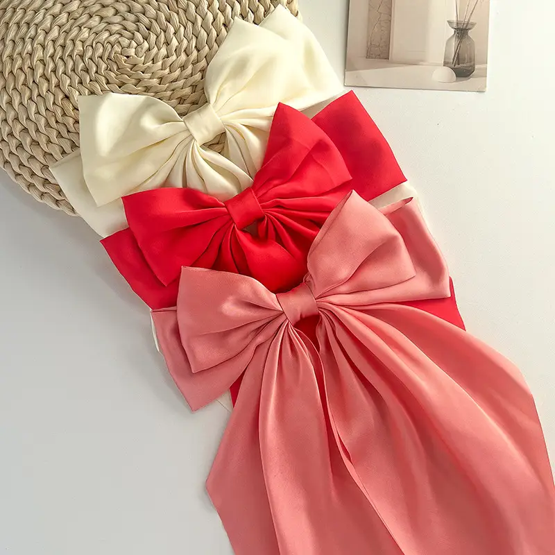Blue Satin Chiffon Hairpin Bow for Women — feature 41