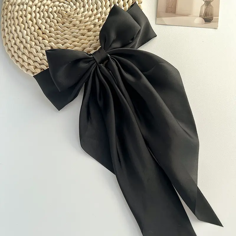 Blue Satin Chiffon Hairpin Bow for Women — feature 32