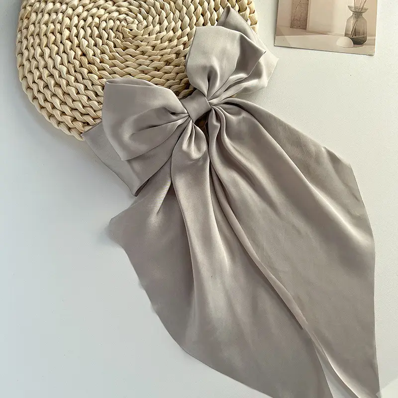 Blue Satin Chiffon Hairpin Bow for Women — feature 31