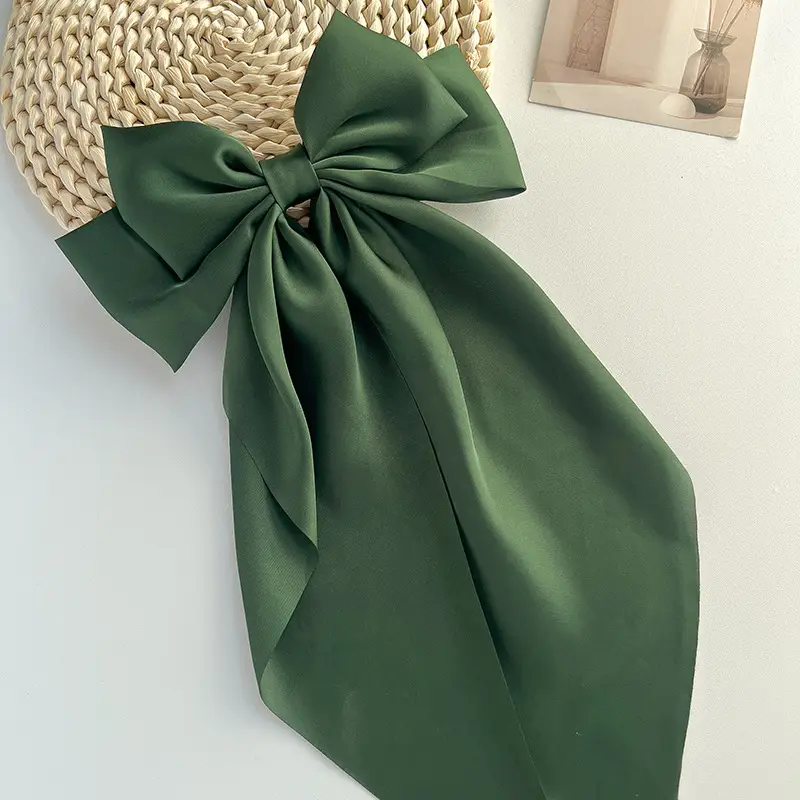 Blue Satin Chiffon Hairpin Bow for Women — feature 29