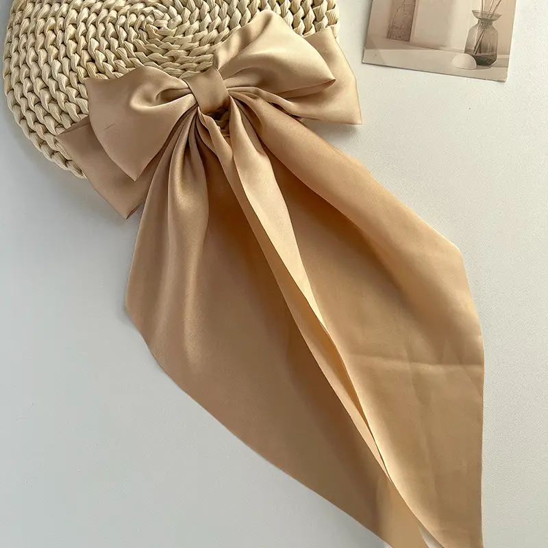 Blue Satin Chiffon Hairpin Bow for Women — feature 27