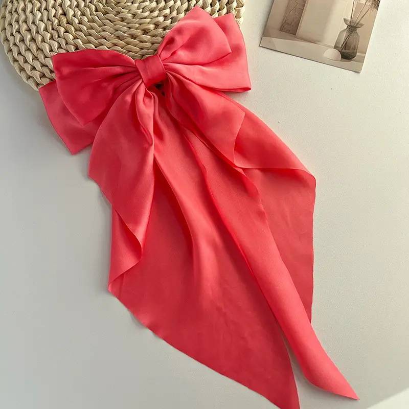 Blue Satin Chiffon Hairpin Bow for Women — feature 25