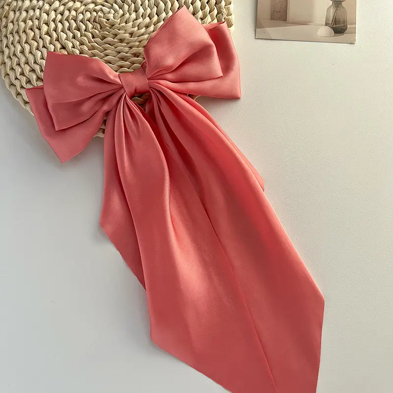 Blue Satin Chiffon Hairpin Bow for Women — feature 19