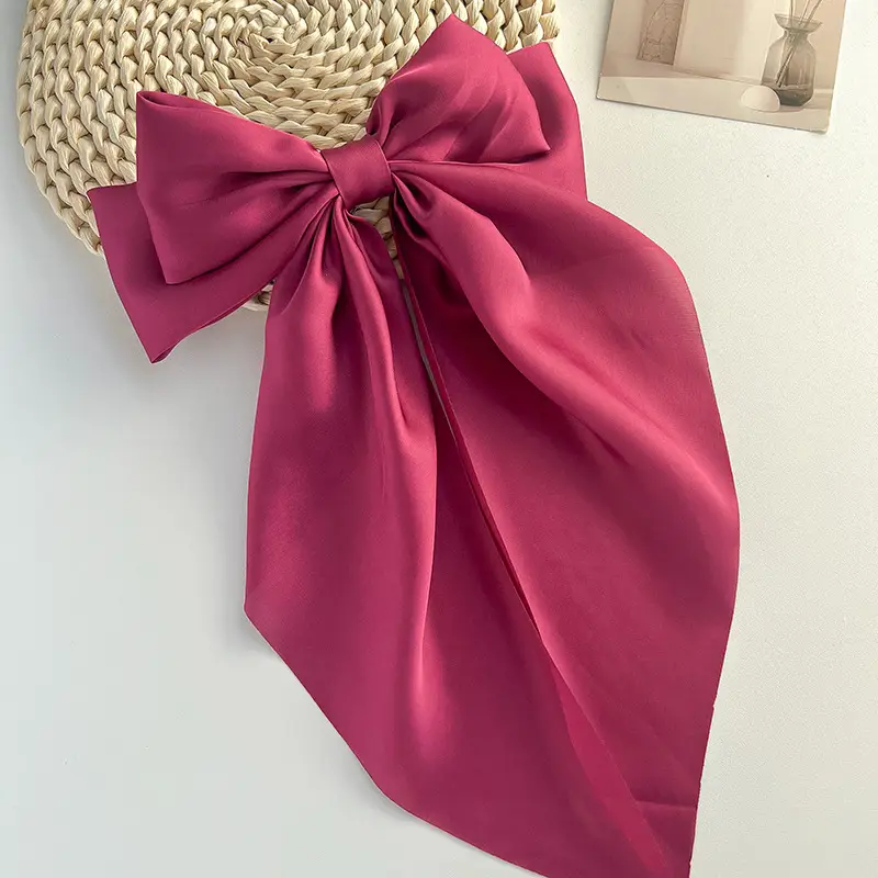 Blue Satin Chiffon Hairpin Bow for Women — feature 18