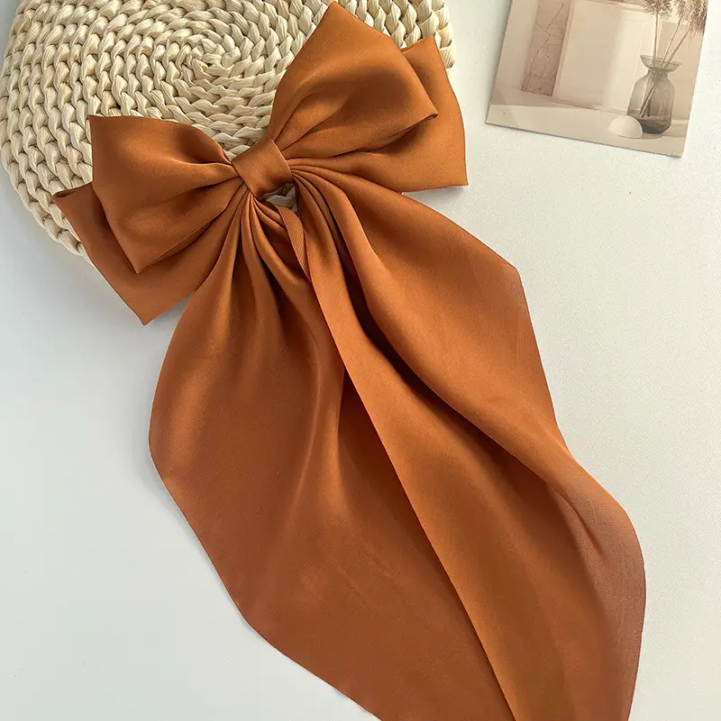 Blue Satin Chiffon Hairpin Bow for Women — feature 28
