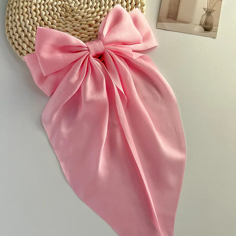 Blue Satin Chiffon Hairpin Bow for Women — feature 34