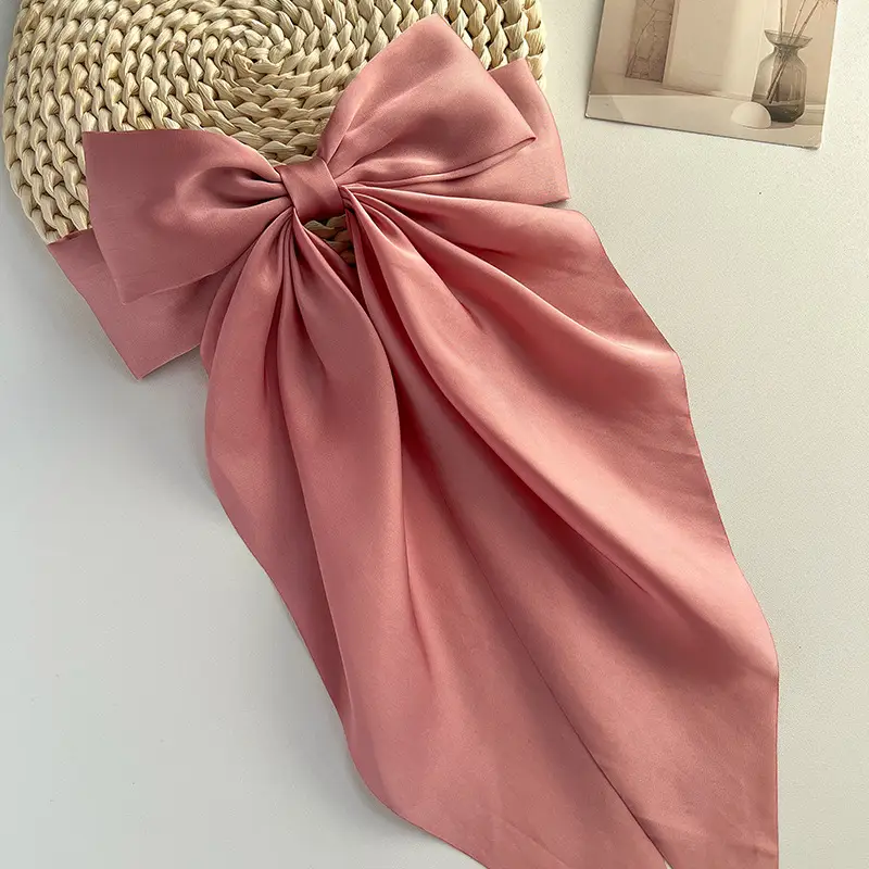 Blue Satin Chiffon Hairpin Bow for Women - Image 10