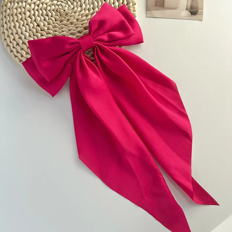 Blue Satin Chiffon Hairpin Bow for Women - Image 20