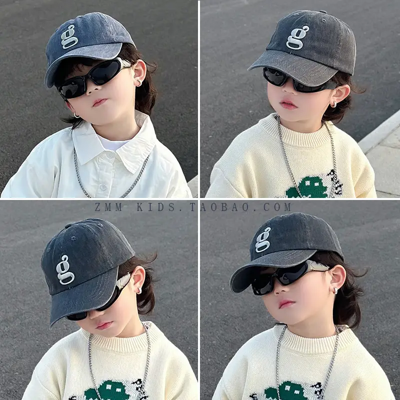 Purple Embroidered Baseball Cap for Kids Spring Autumn - Image 10