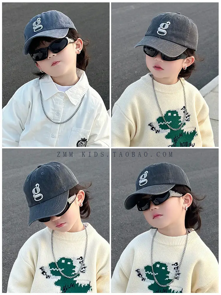 Purple Embroidered Baseball Cap for Kids Spring Autumn — feature 1