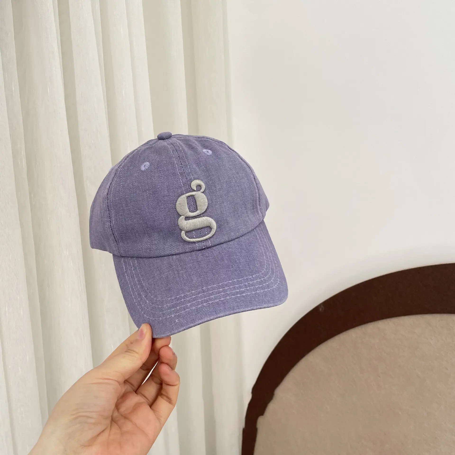 Purple Embroidered Baseball Cap for Kids Spring Autumn — feature 8