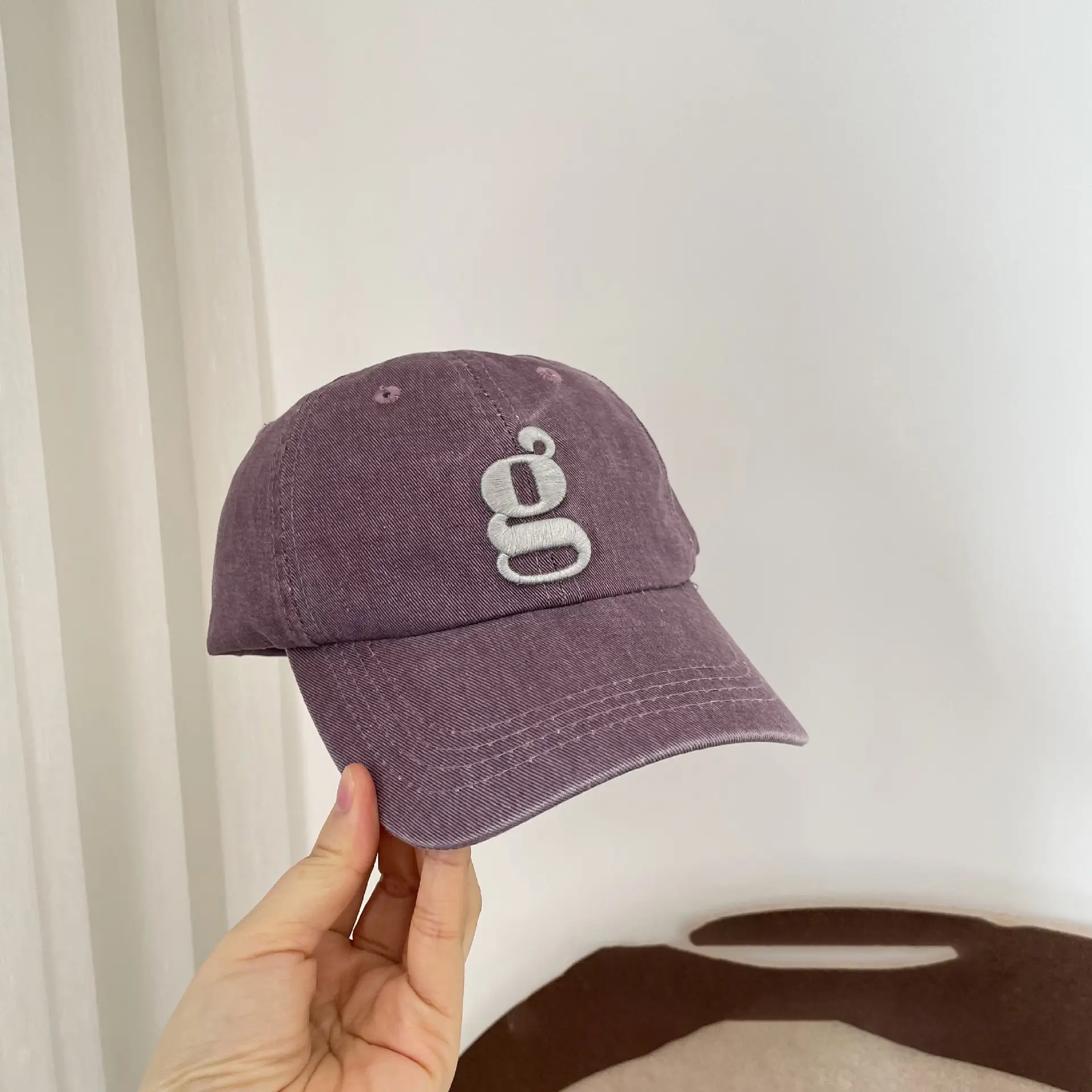 Purple Embroidered Baseball Cap for Kids Spring Autumn - Image 7