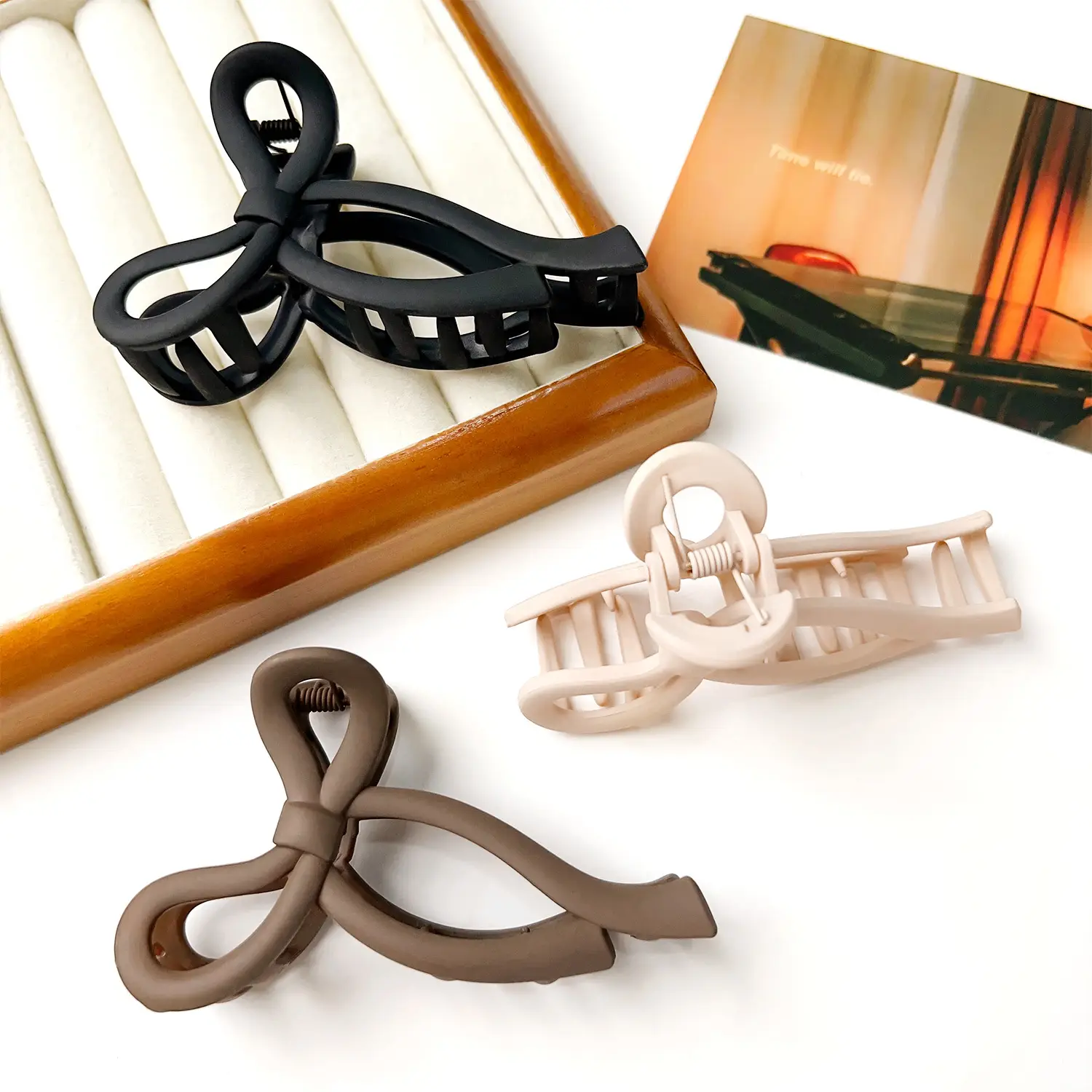 Korean Style Ins Elegant Bow Hairpin New Style Simple Frosted Grab Clip Back Head Hair Shark Clip Hair Accessories for Women - Image 13