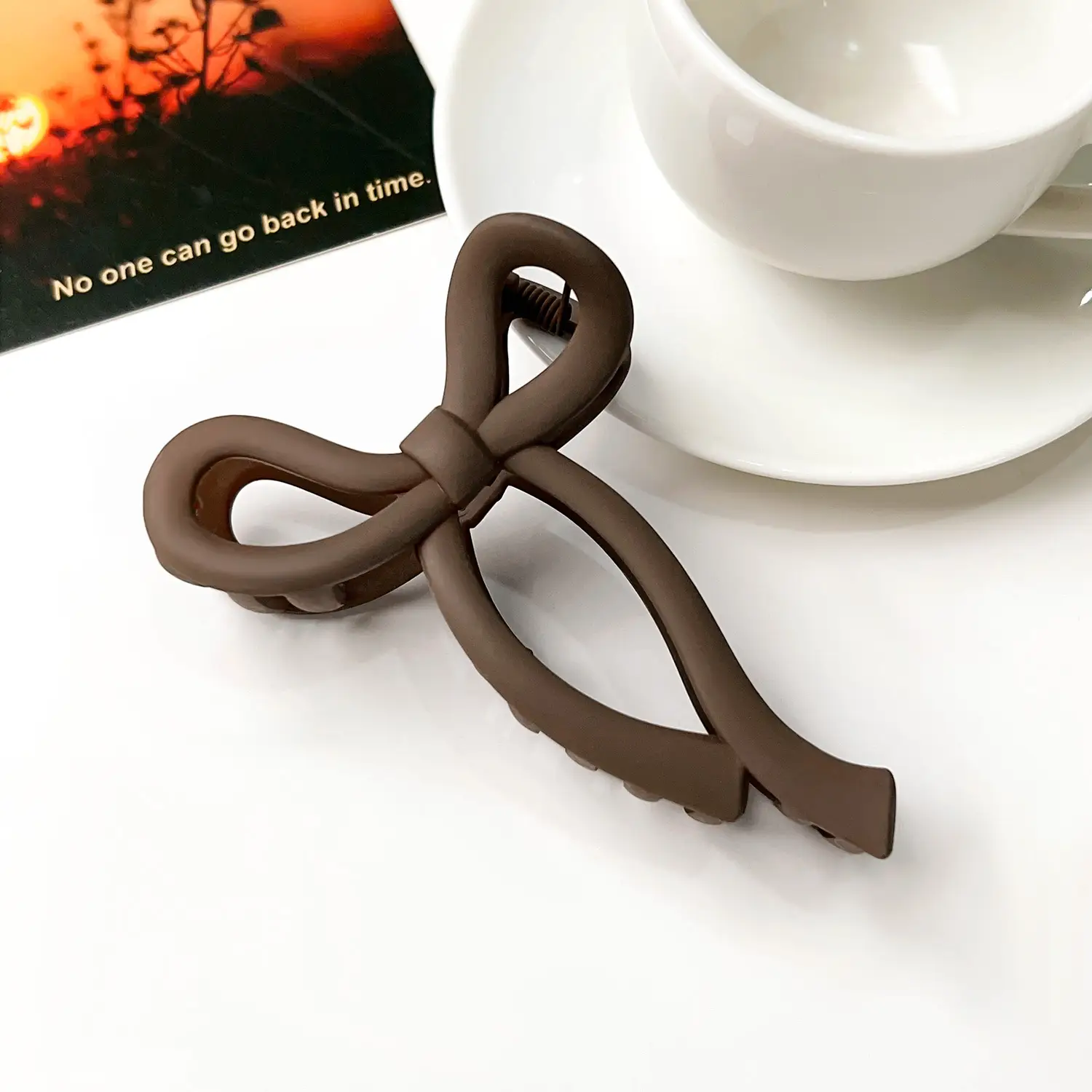 Korean Style Ins Elegant Bow Hairpin New Style Simple Frosted Grab Clip Back Head Hair Shark Clip Hair Accessories for Women - Image 5