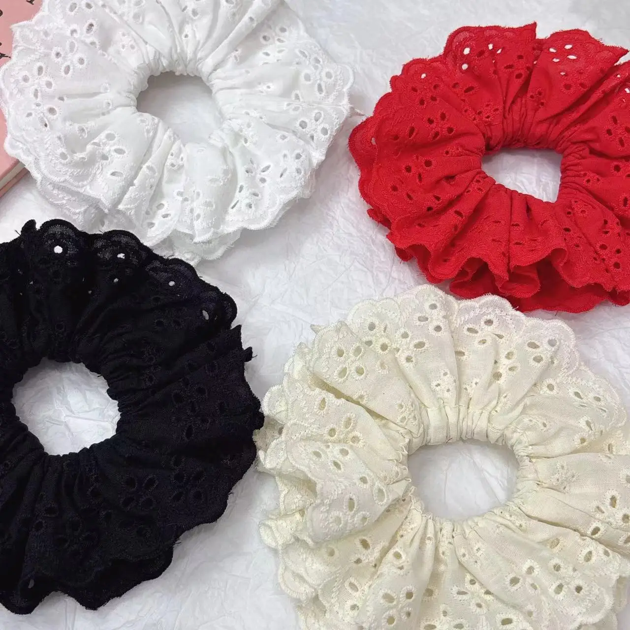 White Lace Hair Ring for Girls Elegant Hair Accessory