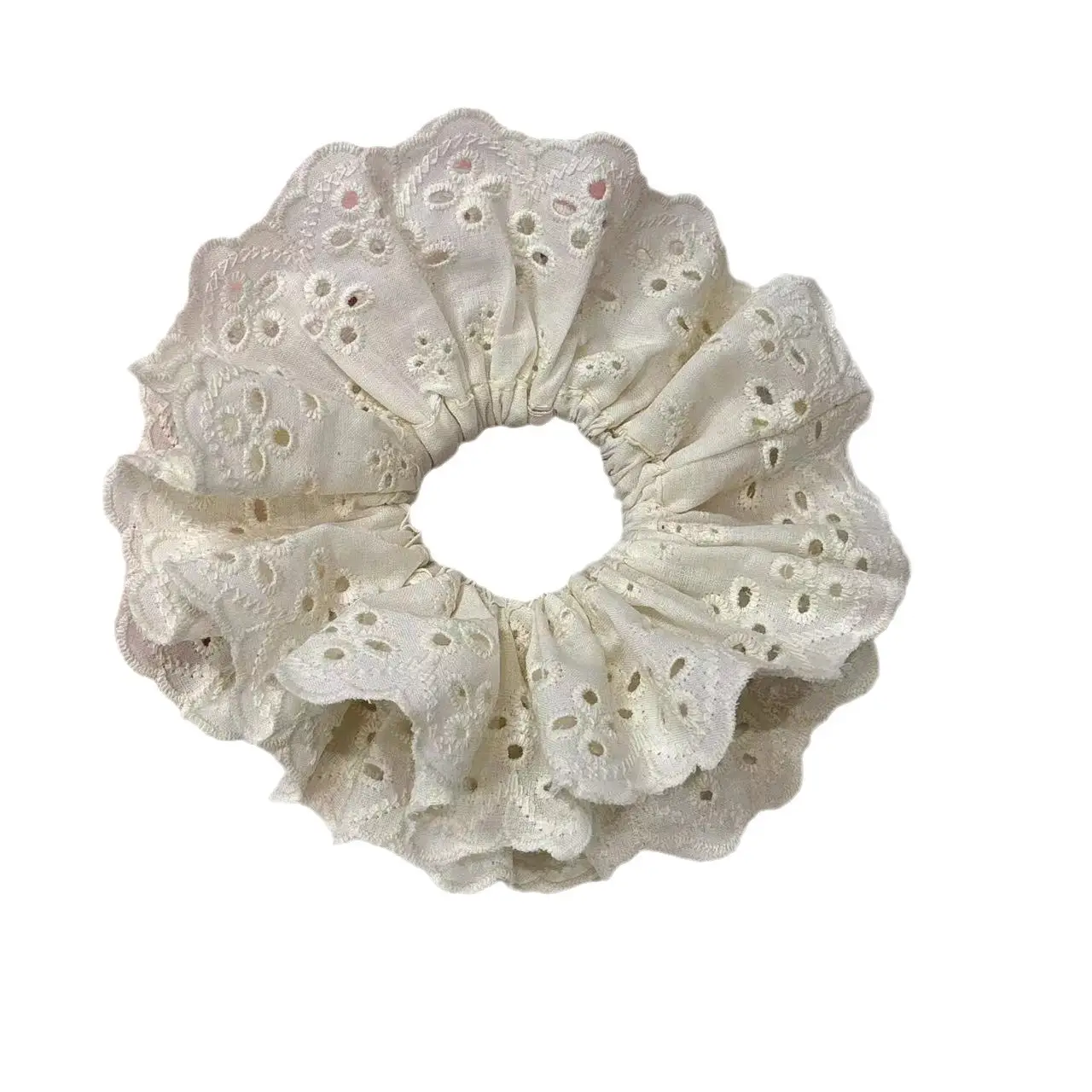 White Lace Hair Ring for Girls Elegant Hair Accessory