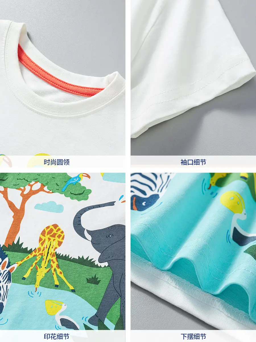 Kids Printed T-Shirt White Summer Boys 2025 - Image 6