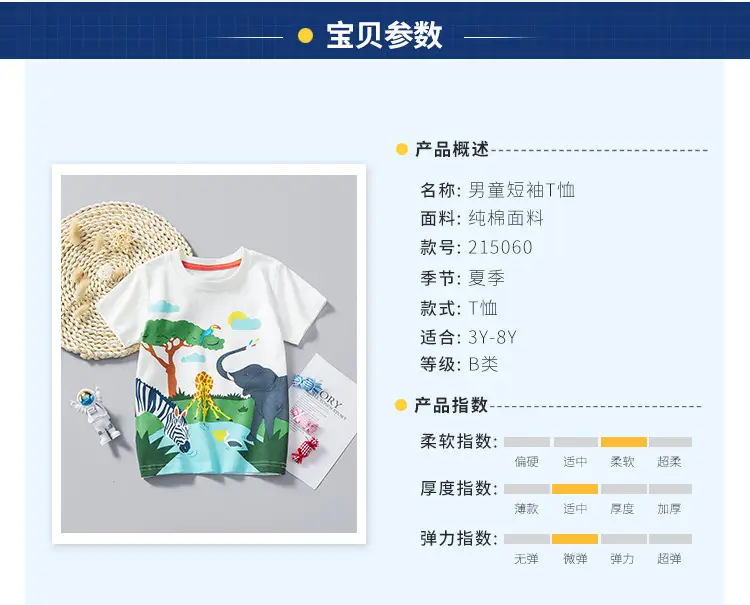 Kids Printed T-Shirt White Summer Boys 2025 — feature 3