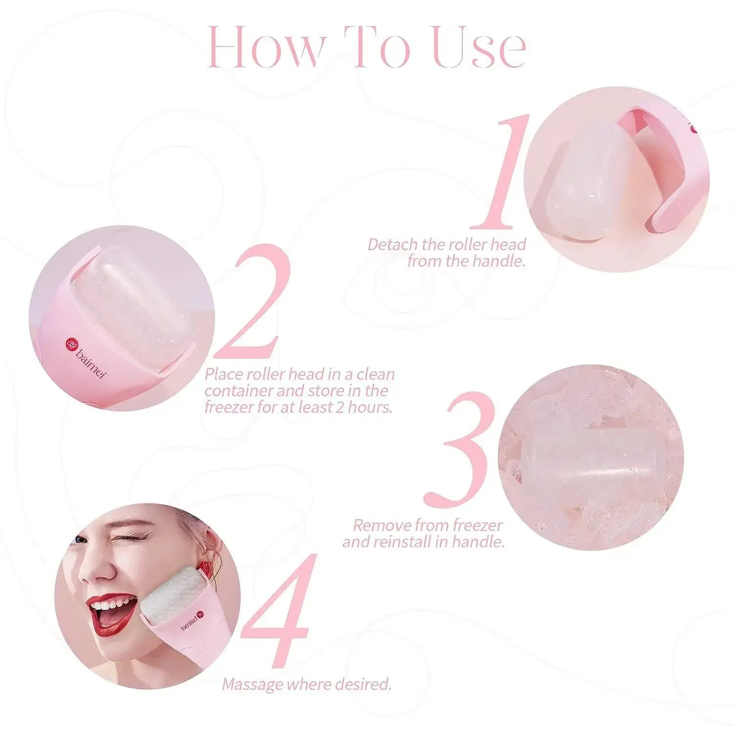Cross-border ice roller hand-held cold applicator for ice roller body care massage microneedle roller ice applicator — feature 4