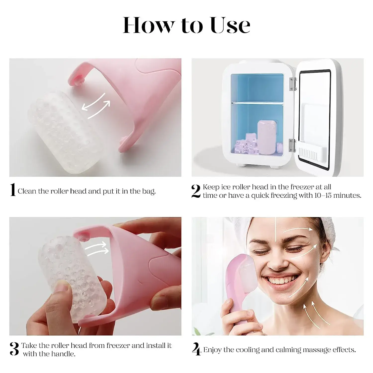Cross-border ice roller hand-held cold applicator for ice roller body care massage microneedle roller ice applicator — feature 6