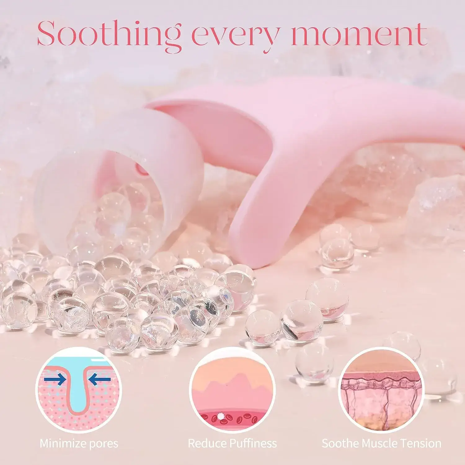 Cross-border ice roller hand-held cold applicator for ice roller body care massage microneedle roller ice applicator — feature 7