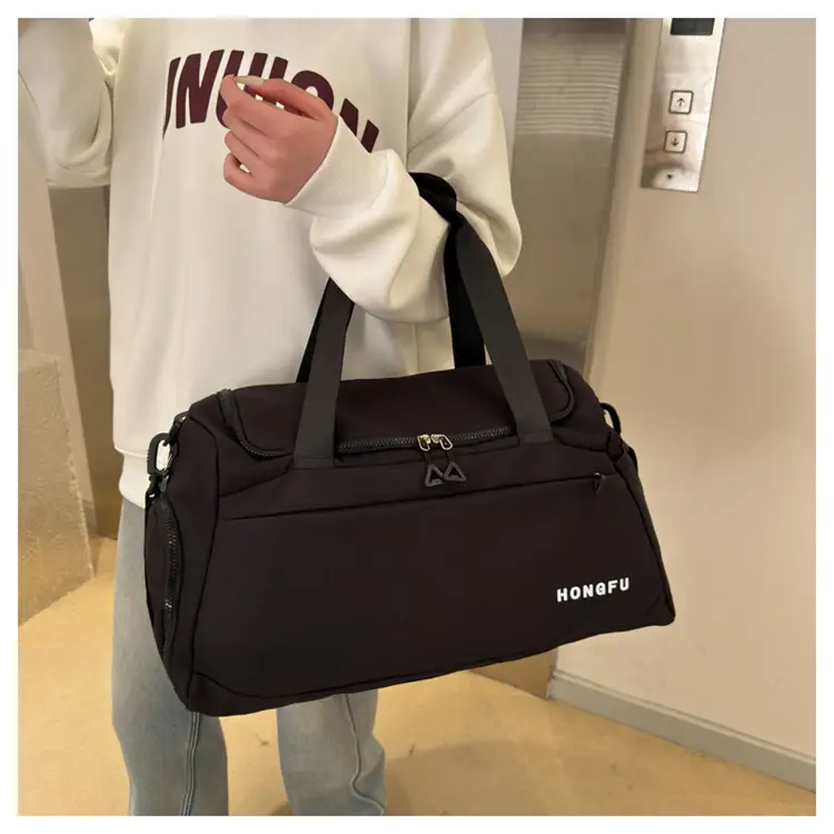 Men's Large Capacity Dry Wet Gym Bag Black — feature 49