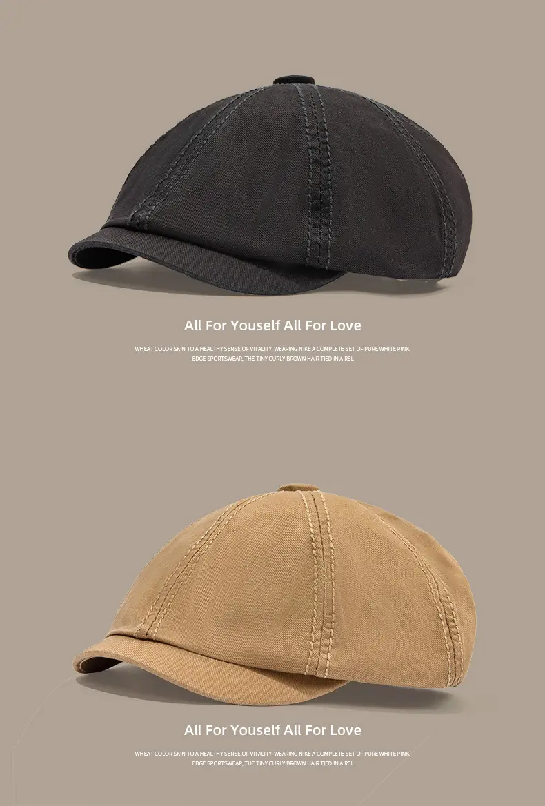 Men Duckbill Forward Cap Brown Cotton Winter Wear — feature 10