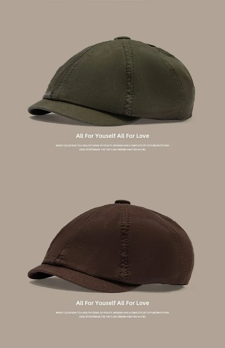 Men Duckbill Forward Cap Brown Cotton Winter Wear — feature 11