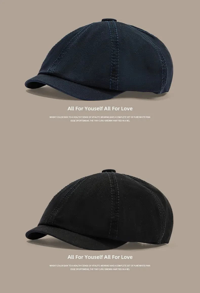 Men Duckbill Forward Cap Brown Cotton Winter Wear — feature 12