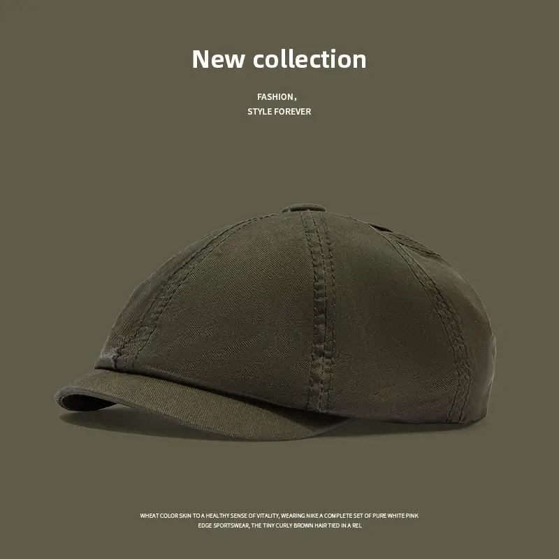 Men Duckbill Forward Cap Brown Cotton Winter Wear - Image 3