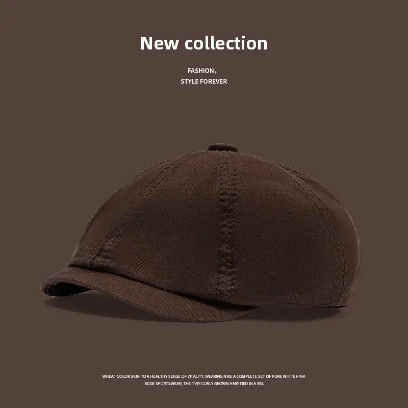 Men Duckbill Forward Cap Brown Cotton Winter Wear - Image 5