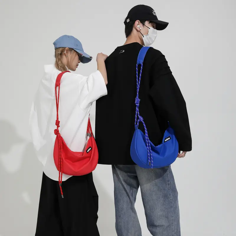 Light Blue Nylon Crossbody Bag for Men Women - Image 11