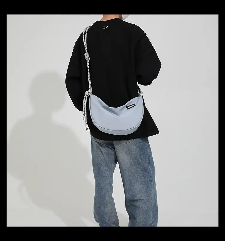 Light Blue Nylon Crossbody Bag for Men Women — feature 26