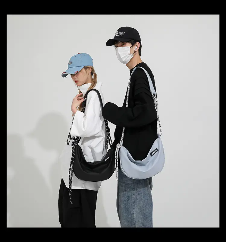 Light Blue Nylon Crossbody Bag for Men Women — feature 27