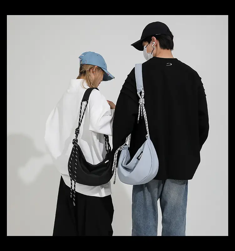 Light Blue Nylon Crossbody Bag for Men Women — feature 28
