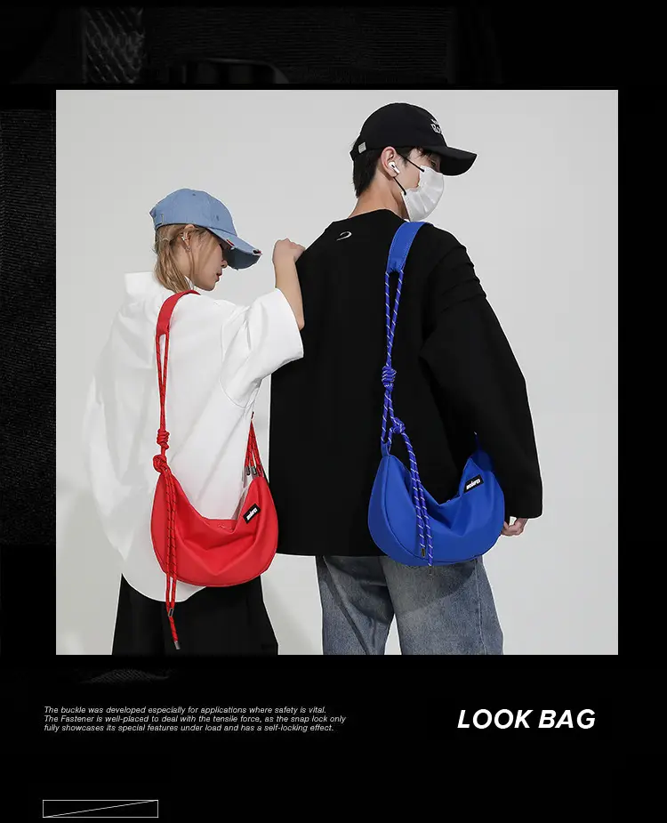 Light Blue Nylon Crossbody Bag for Men Women — feature 3