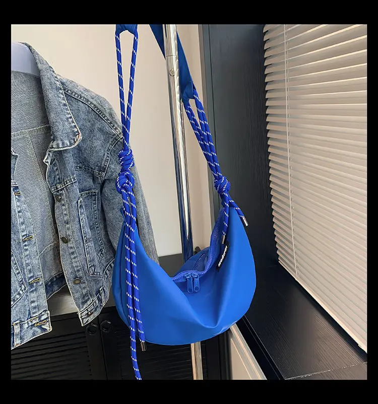 Light Blue Nylon Crossbody Bag for Men Women — feature 31