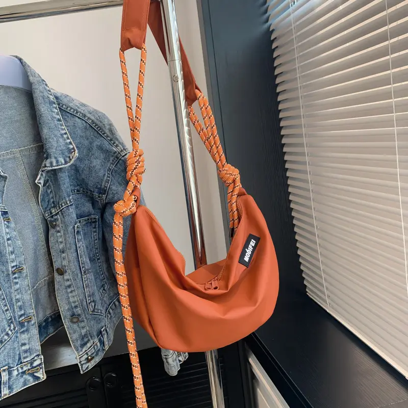 Light Blue Nylon Crossbody Bag for Men Women - Image 5