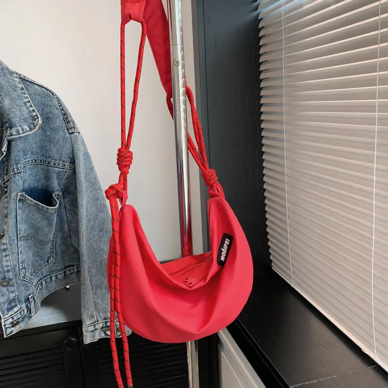 Light Blue Nylon Crossbody Bag for Men Women - Image 6
