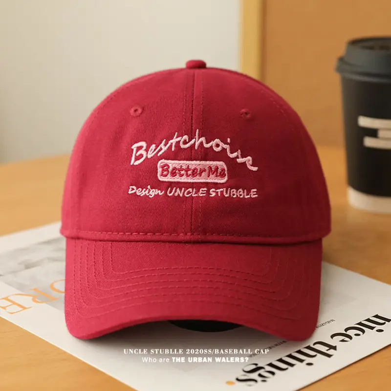 Men Women Big Head Urban Baseball Cap Red — feature 7