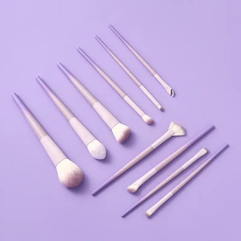 10-Piece Star Purple Makeup Brushes Set - Image 5