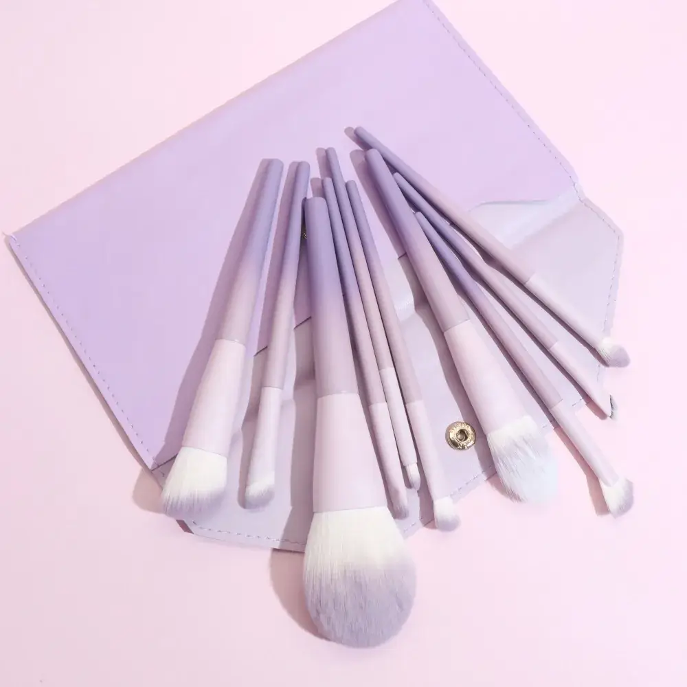 10-Piece Star Purple Makeup Brushes Set - Image 2