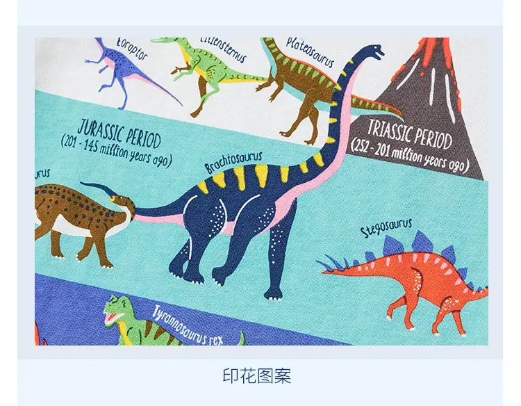 European & American Boys' Dinosaur T-Shirt White 2025 Summer — feature 11