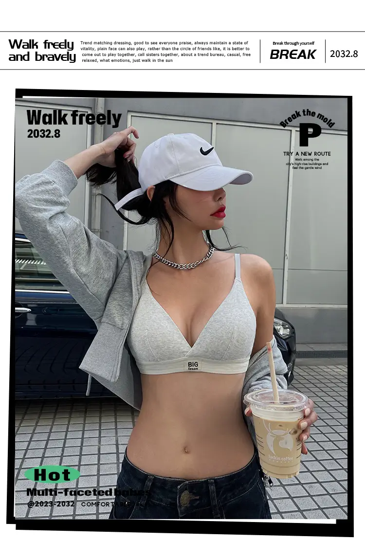 Women's Silver Triangle Cup Bra Set Spring Summer — feature 1