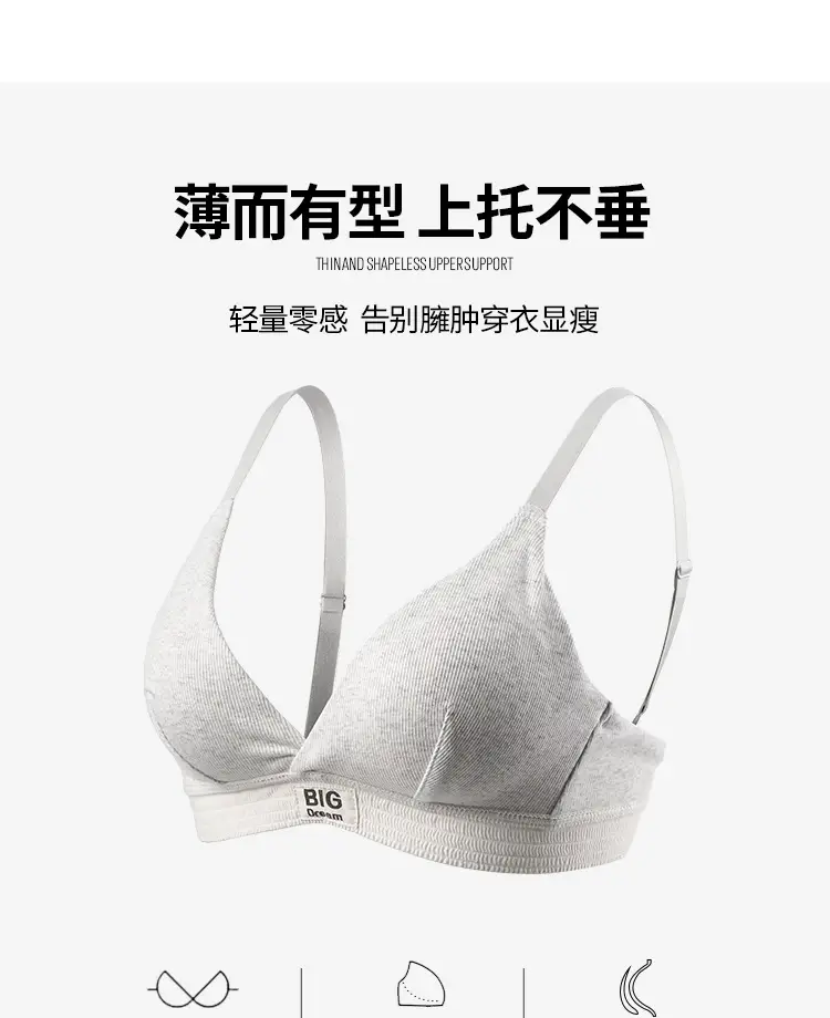 Women's Silver Triangle Cup Bra Set Spring Summer — feature 2