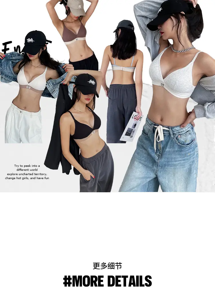 Women's Silver Triangle Cup Bra Set Spring Summer — feature 21