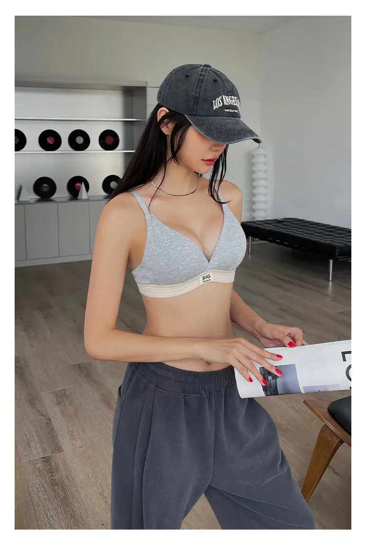 Women's Silver Triangle Cup Bra Set Spring Summer — feature 39